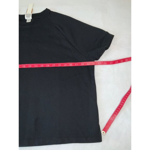 Victoria's Secret PINK Black Short Sleeve Cropped Sweatshirt size LARGE, NEW - Picture 6 of 7